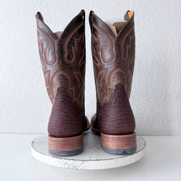 NEW Rod Patrick Mens Cowboy Boots Size 8B Brown Shark Leather Western Square Toe - Picture 5 of 12